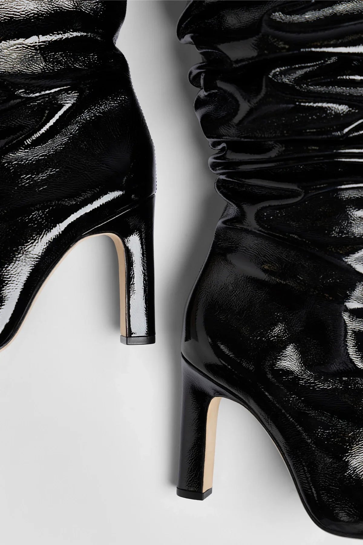 Cindy Slouch Boot Black Patent Leather
