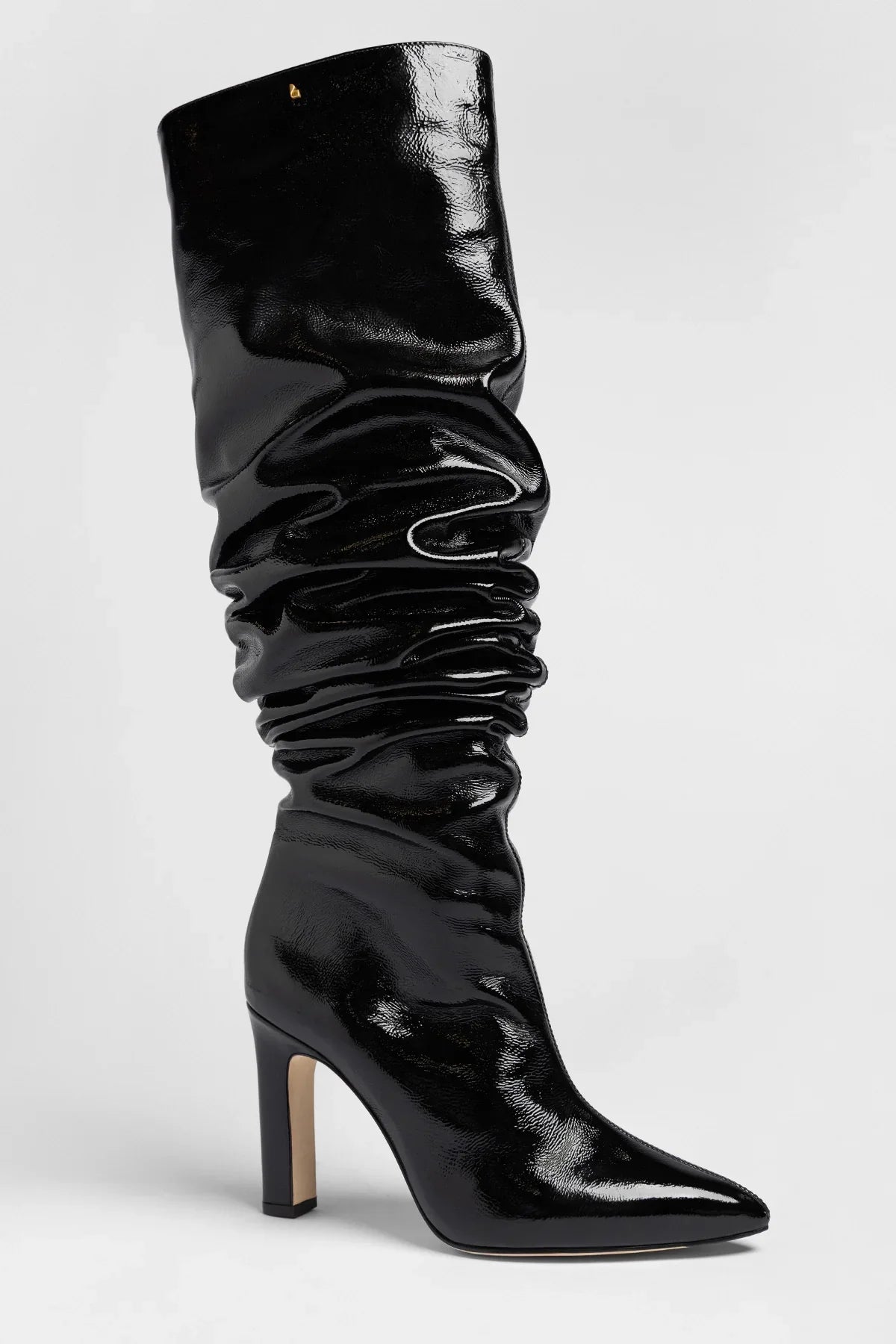 Cindy Slouch Boot Black Patent Leather