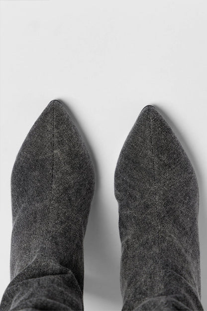 Cindy Slouch Boot Graphite Denim