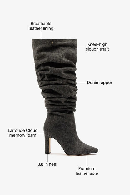 Cindy Slouch Boot Graphite Denim