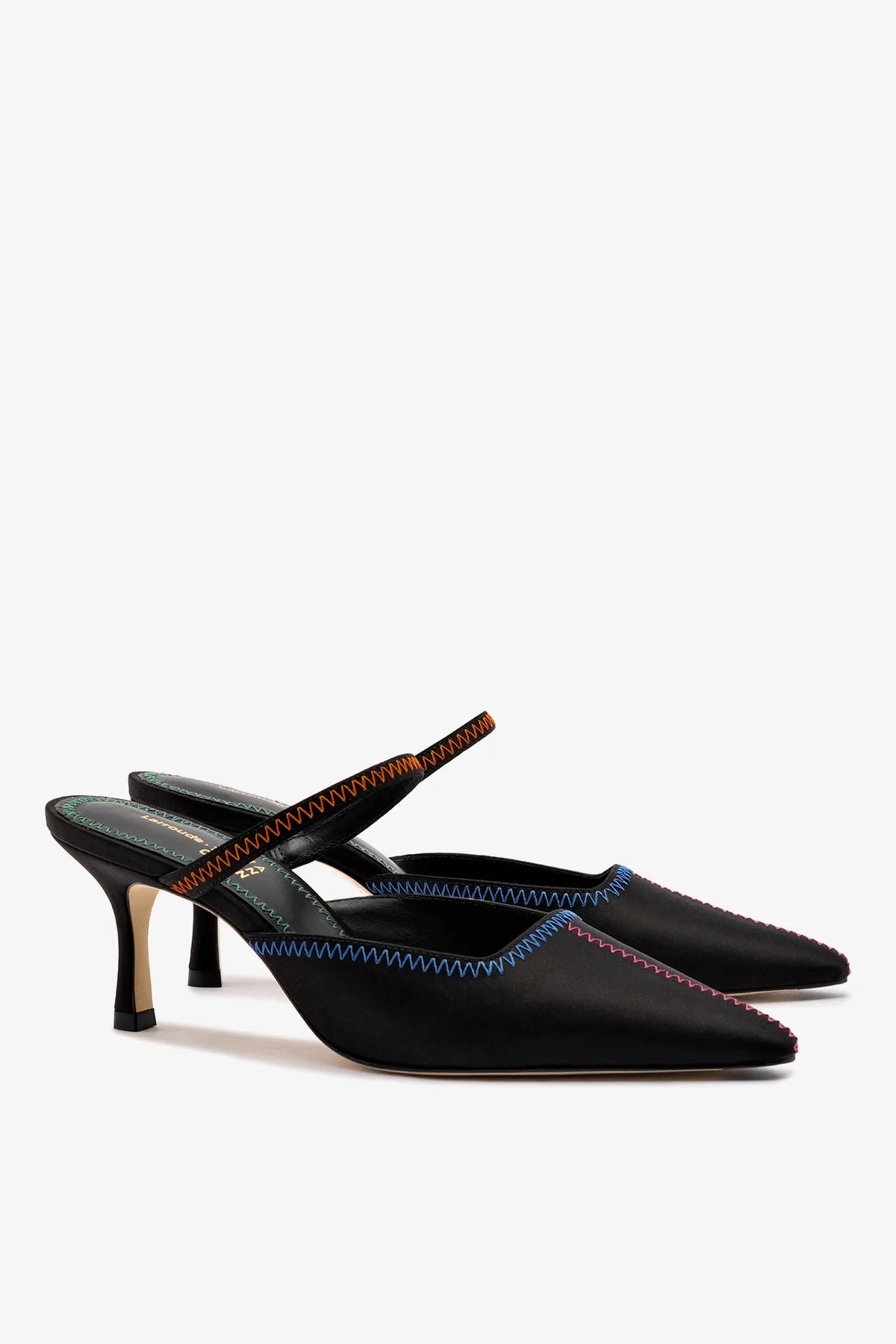 Jonathan Cohen by L.: Zig Zag Pump In Black Satin