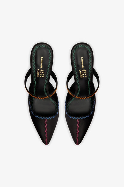 Jonathan Cohen by L.: Zig Zag Pump In Black Satin