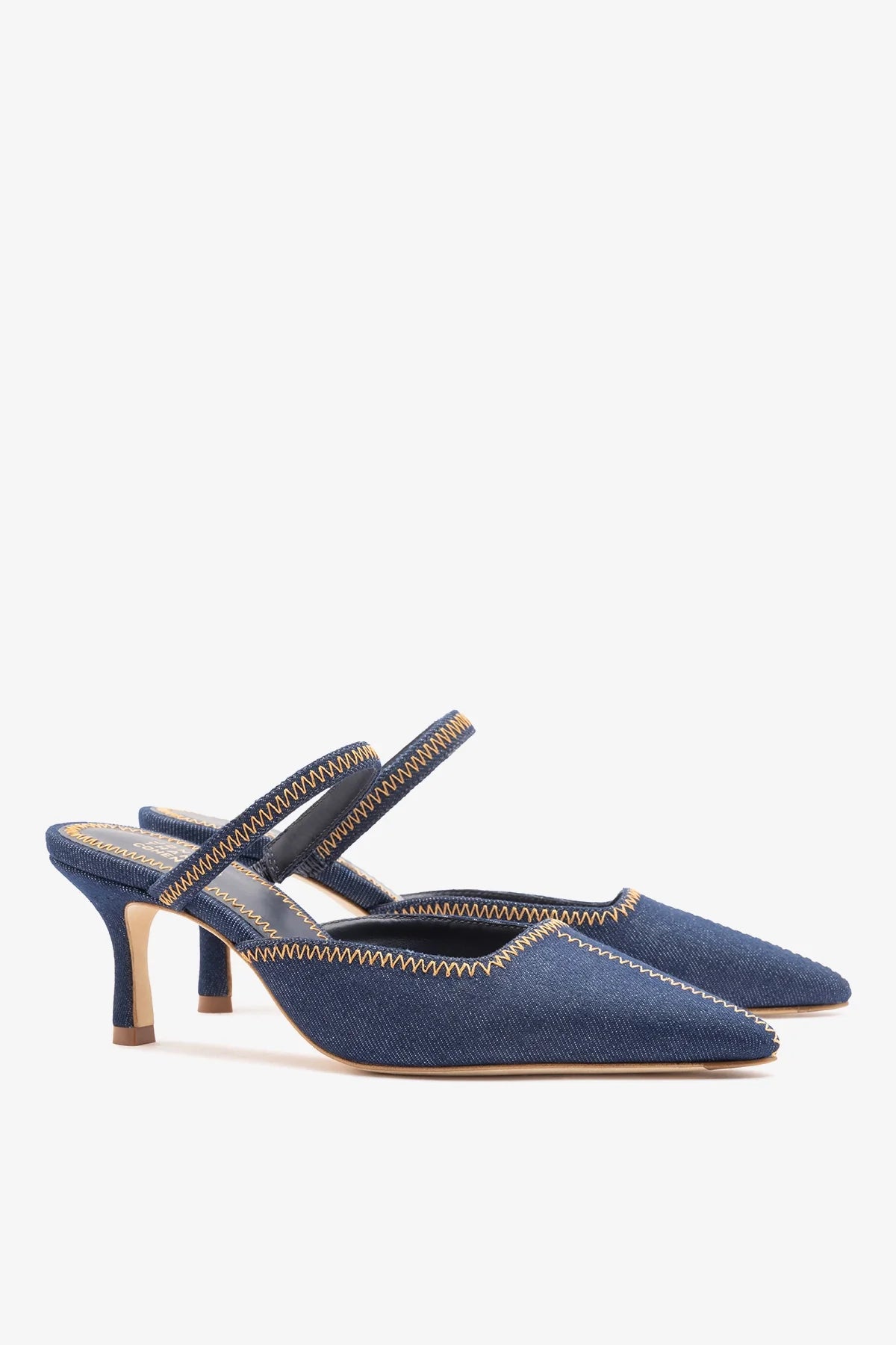 Jonathan Cohen by L.: Zig Zag Pump Blue Denim