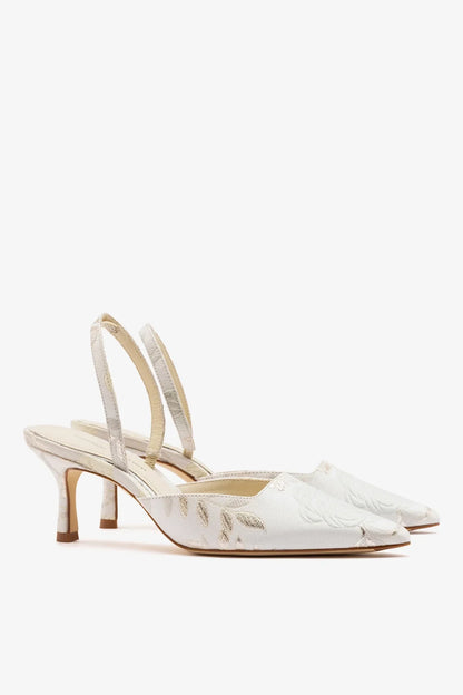 Larroudé x Markarian: Pump Ivory Brocade