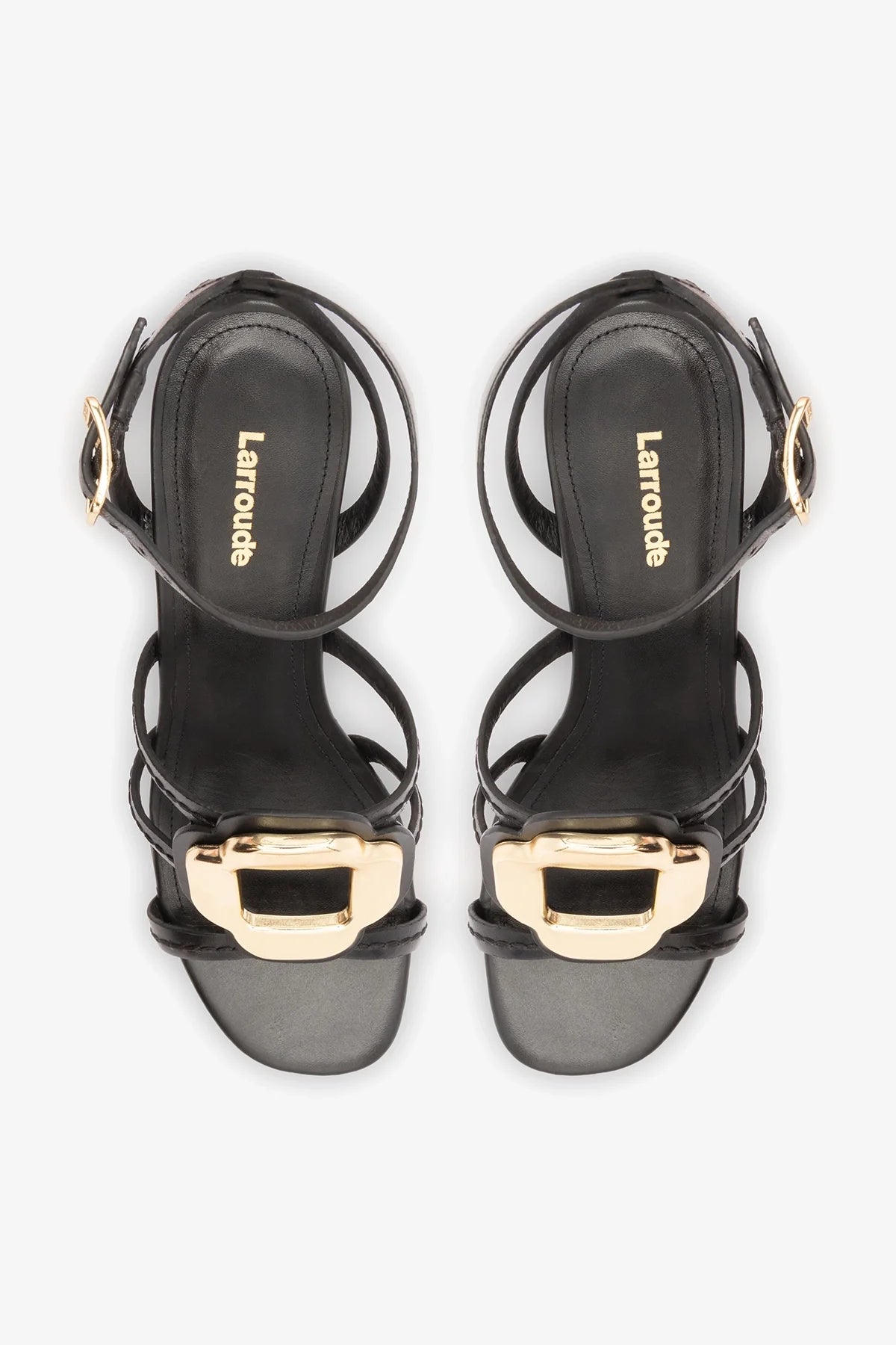 Margherita Block Sandal Black Leather