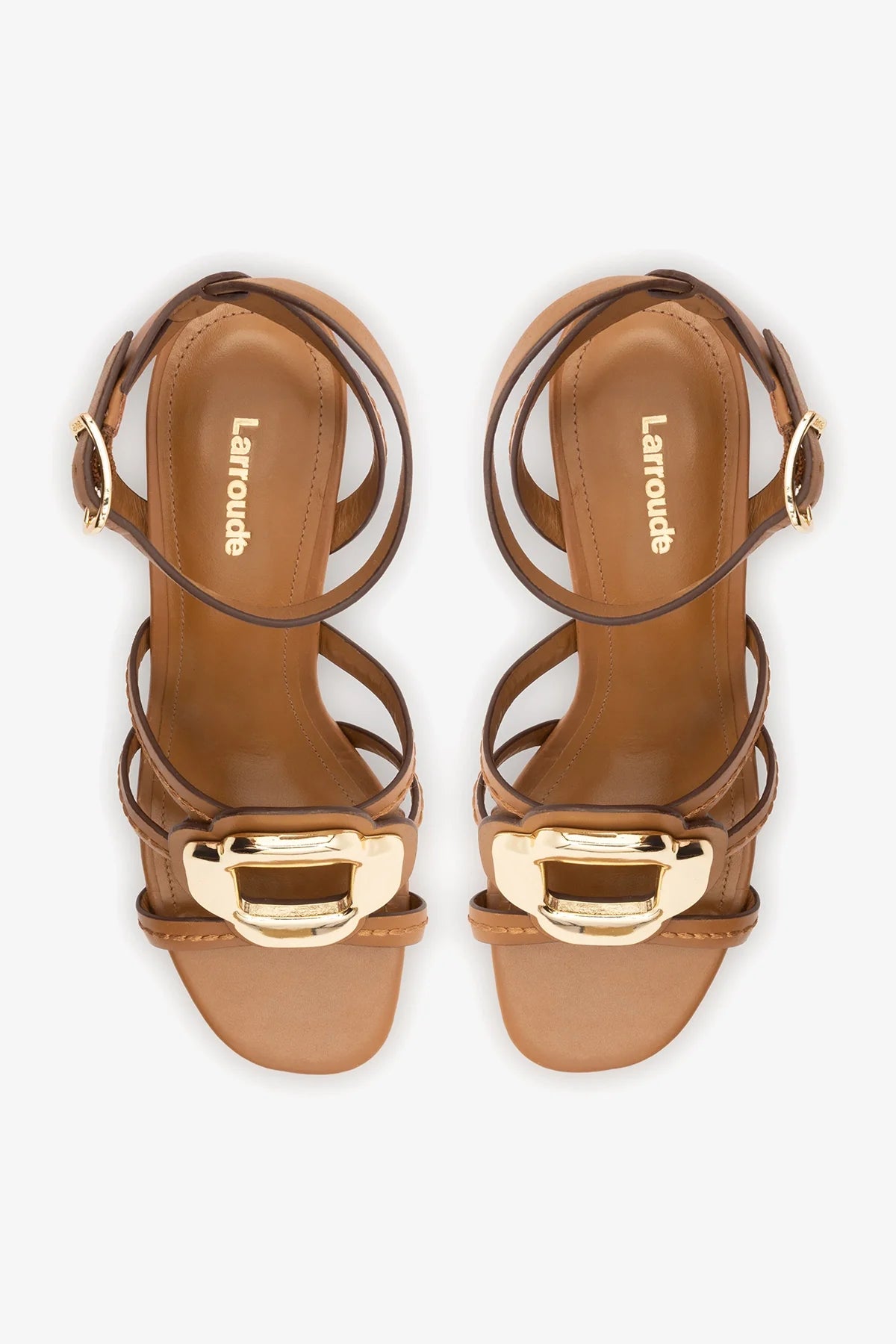 Margherita Block Sandal Caramel Leather
