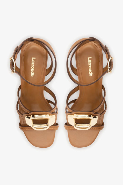 Margherita Block Sandal Caramel Leather