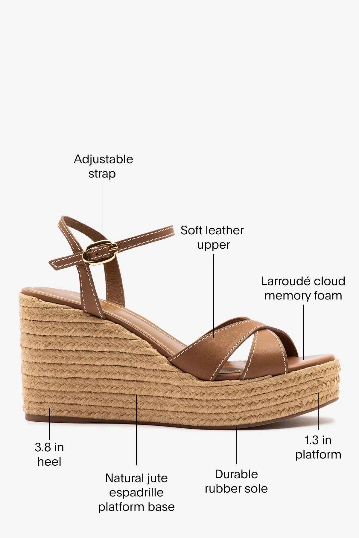 Bianca Espadrille Sandal Caramel Leather