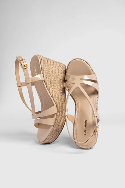 Daphne Espadrille Sandal Sand Patent Leather