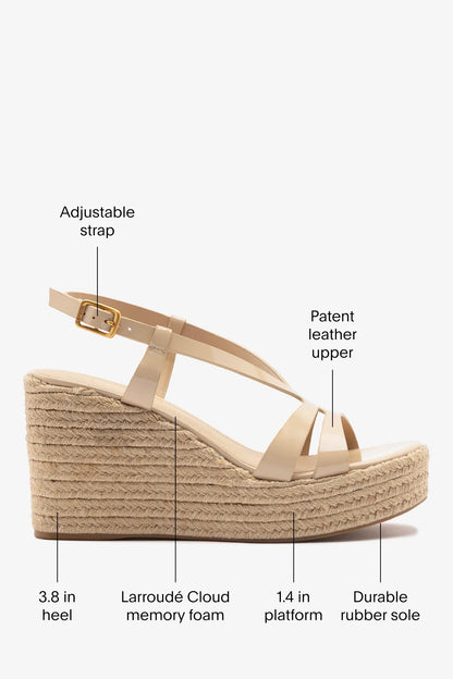Daphne Espadrille Sandal Sand Patent Leather