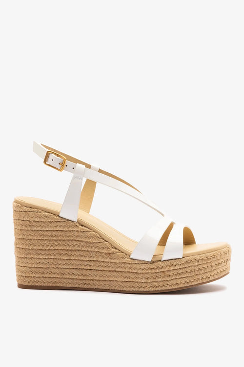 Daphne Espadrille Sandal White Patent Leather
