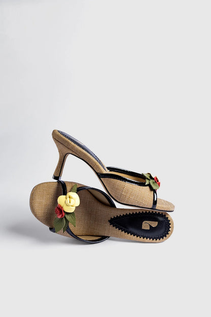 Juliette Mule Beige Raffia