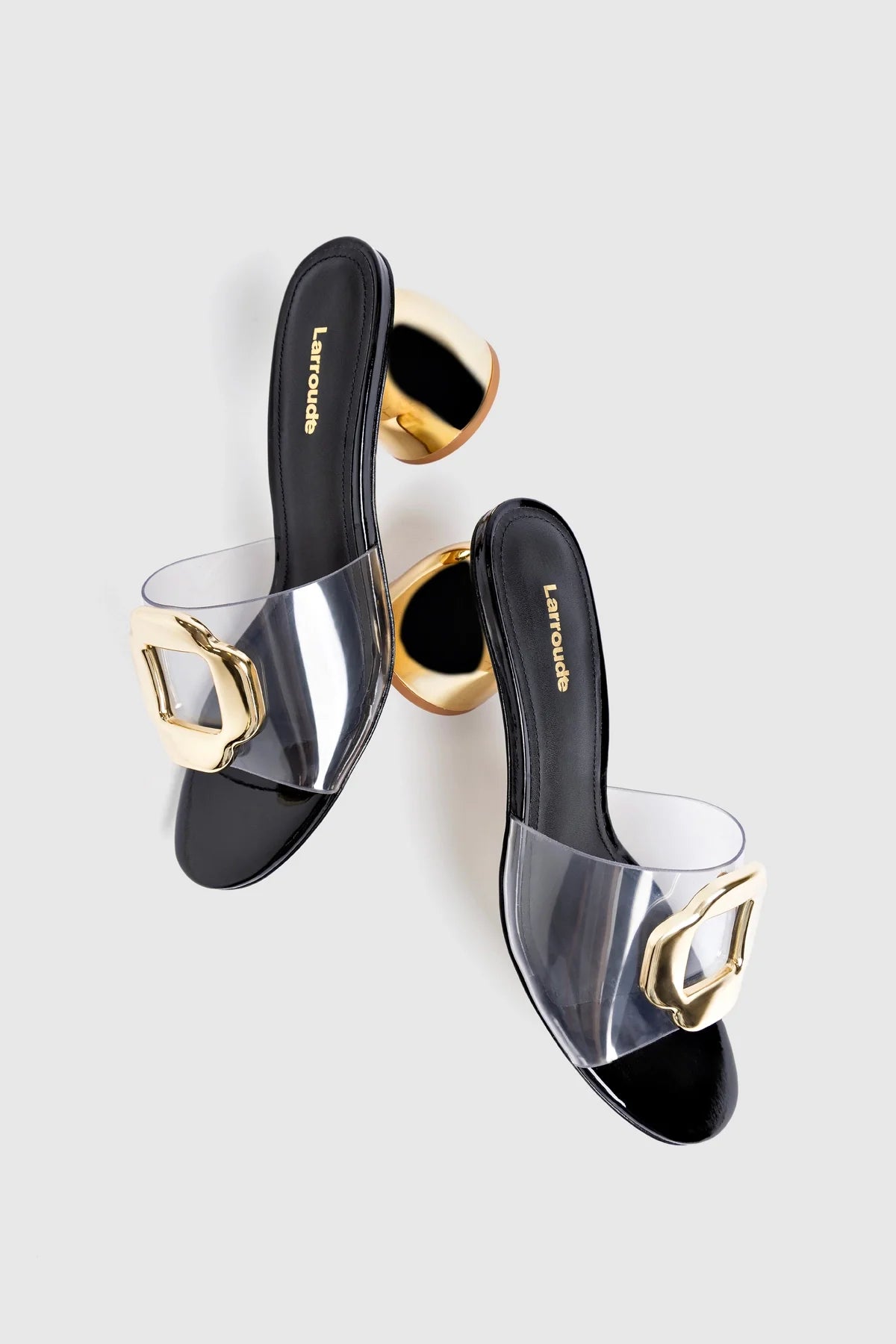 Margherita Clear Mule Black Patent Leather