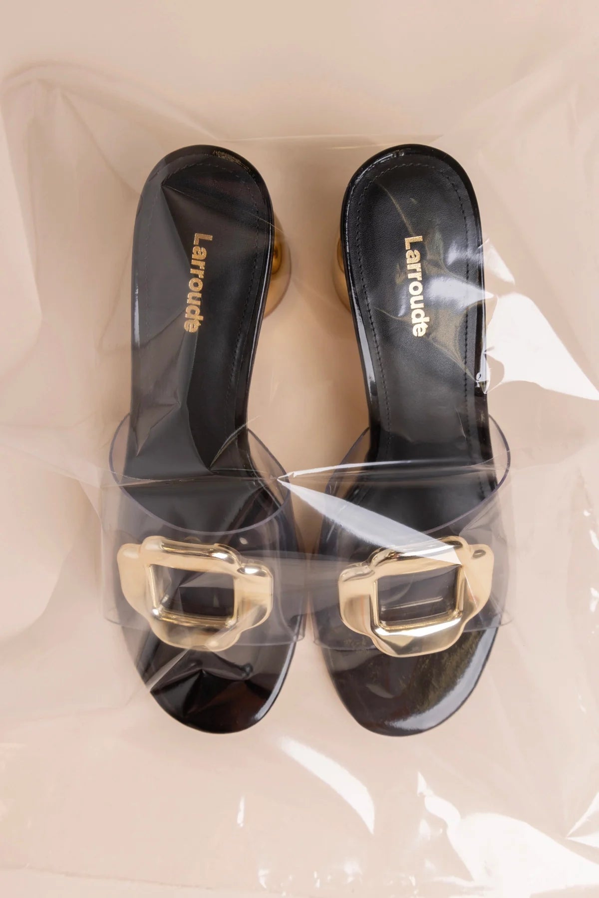 Margherita Clear Mule Black Patent Leather