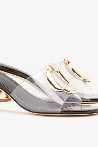 Margherita Clear Mule Black Patent Leather