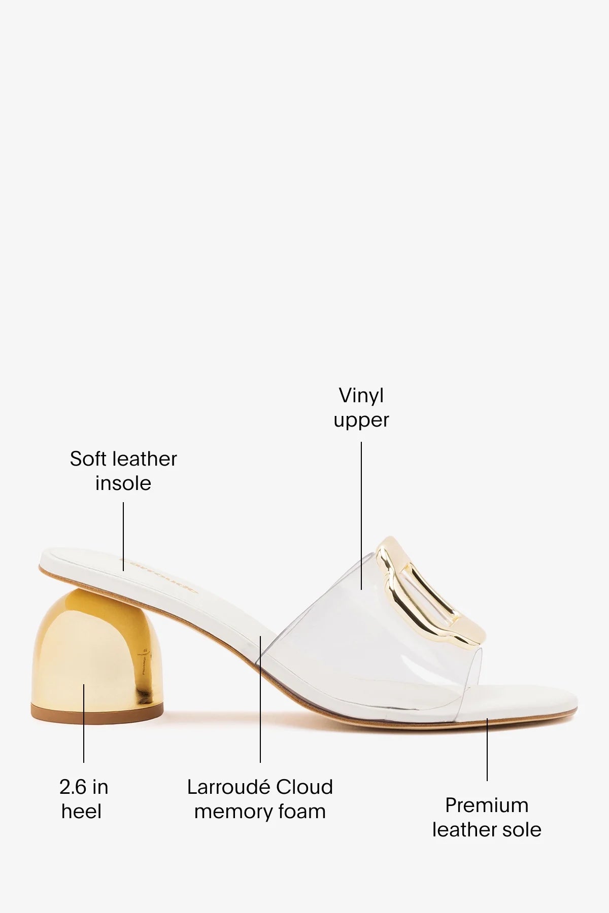 Margherita Clear Mule White Leather