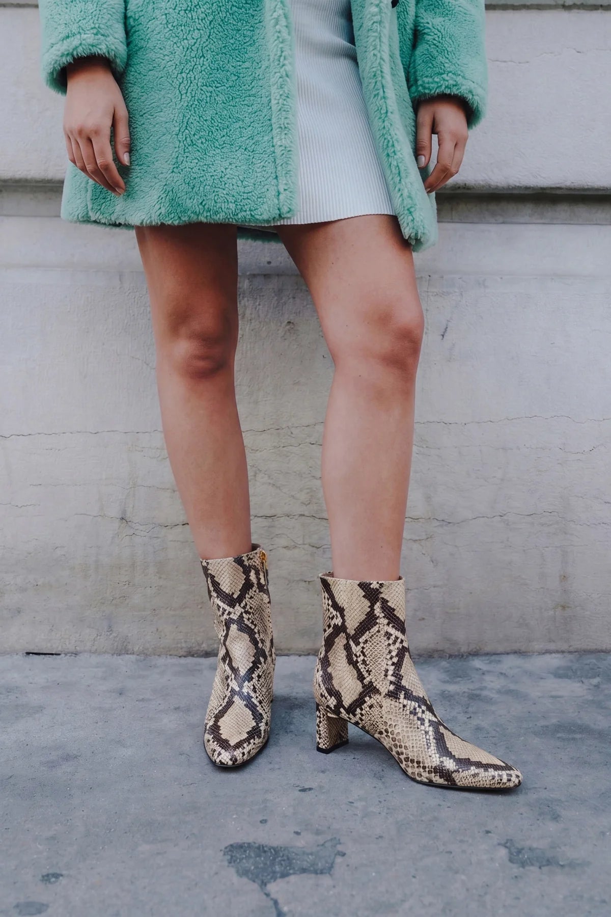Alexis Boot Neutral Snake Leather