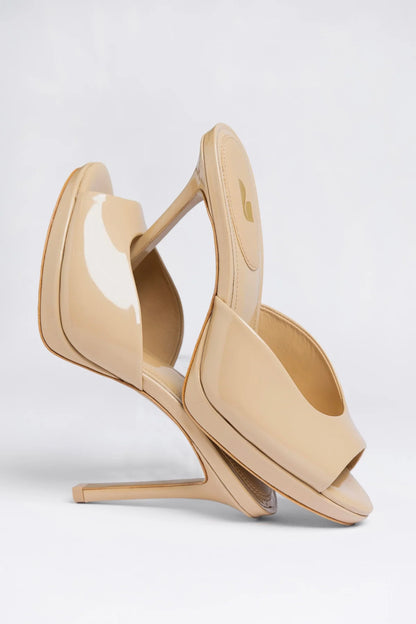 Jasmine Platform Mule Sand Patent Leather