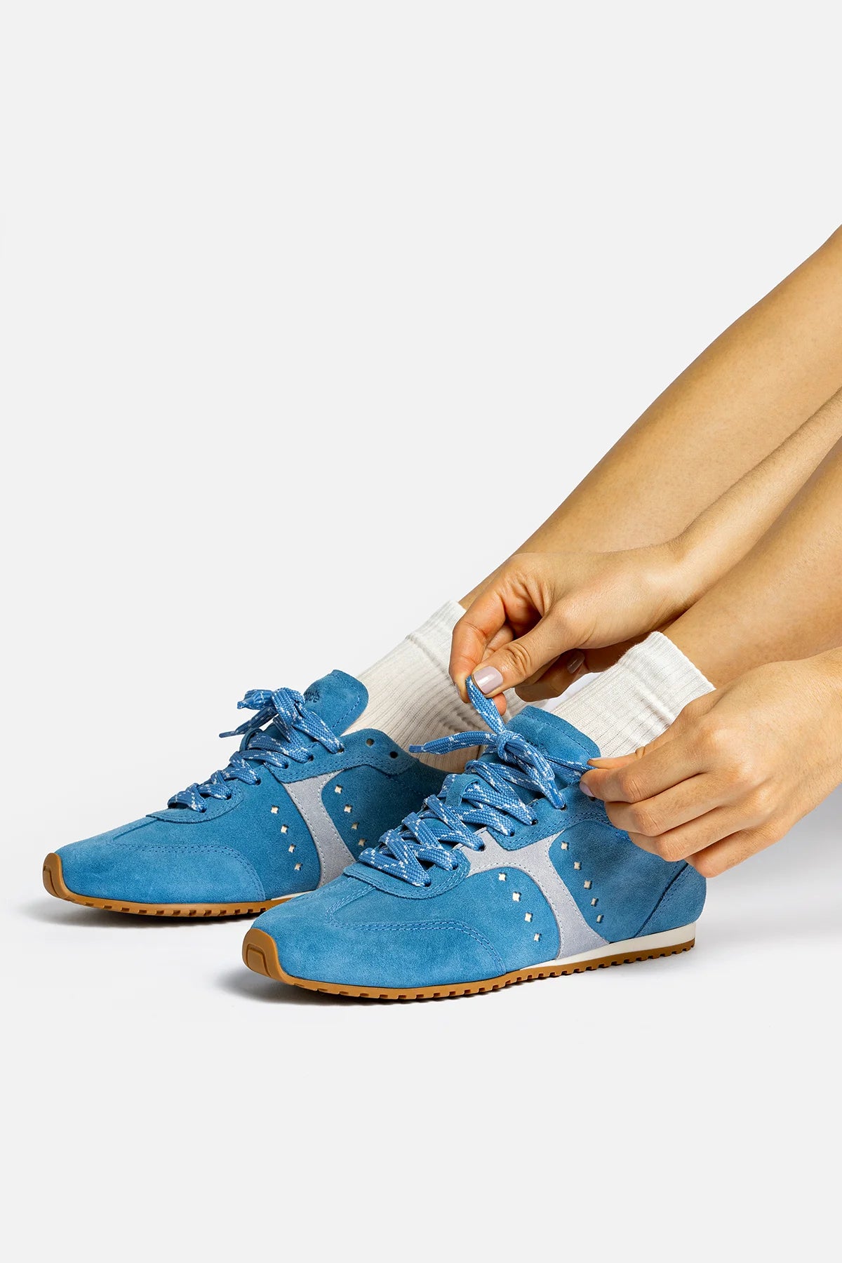 Stella Sneaker In Azure Suede