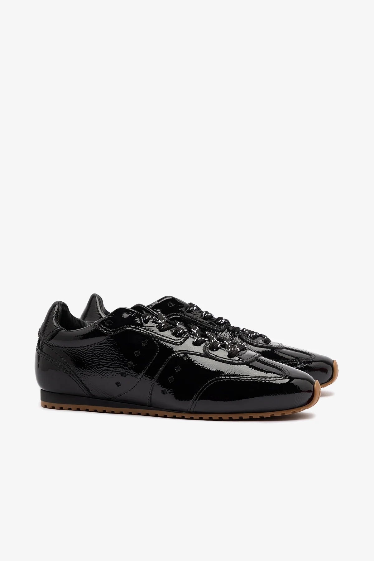 Stella Sneaker In Black Patent Leather