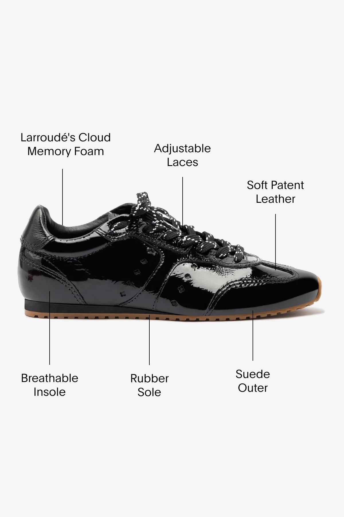 Stella Sneaker In Black Patent Leather