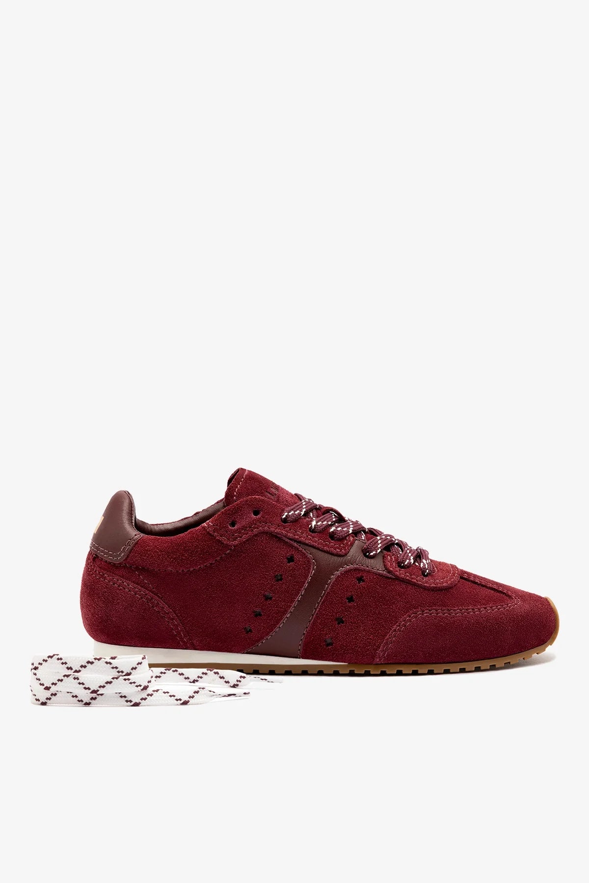 Stella Sneaker In Burgundy Suede