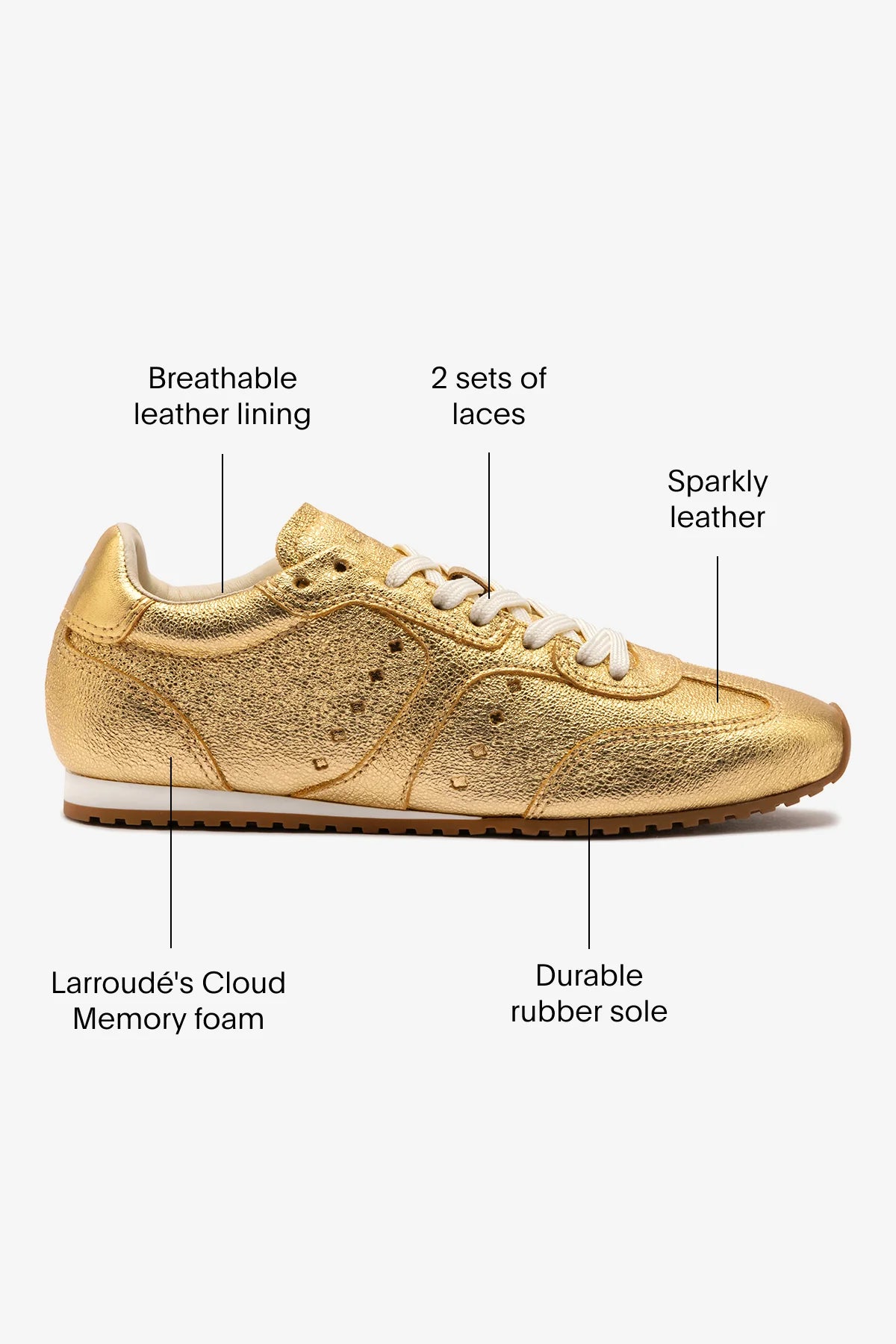 Stella Sneaker In Gold Metallic Leather