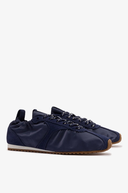 Stella Lite Sneaker In Navy Nylon and Suede