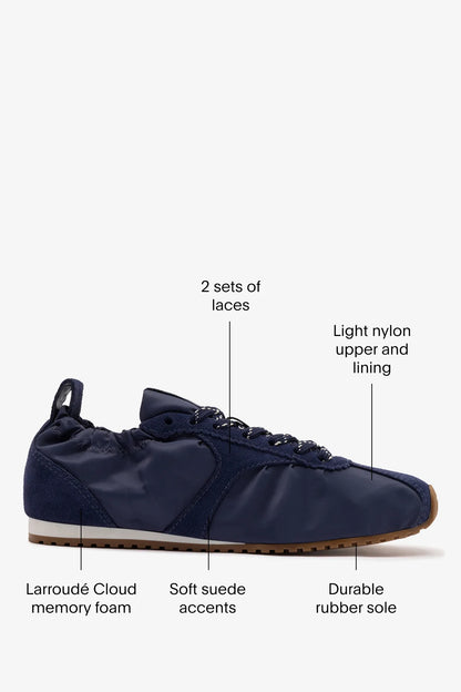 Stella Lite Sneaker In Navy Nylon and Suede
