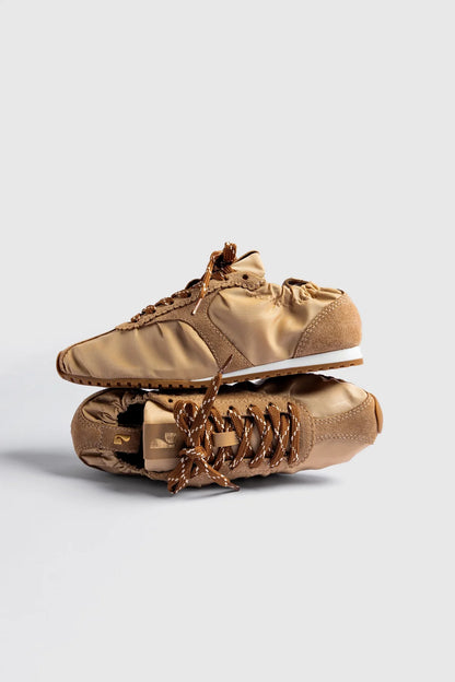Stella Lite Sneaker In Peanut Nylon and Suede