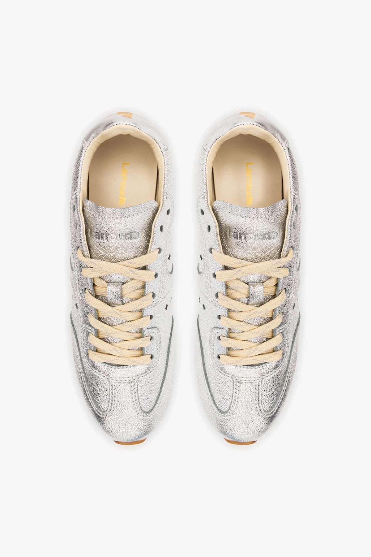 Stella Sneaker In Silver Metallic Leather