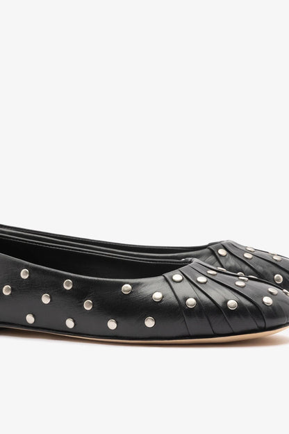 Jonathan Cohen by L.: Ballet Flat Studs Black Leather