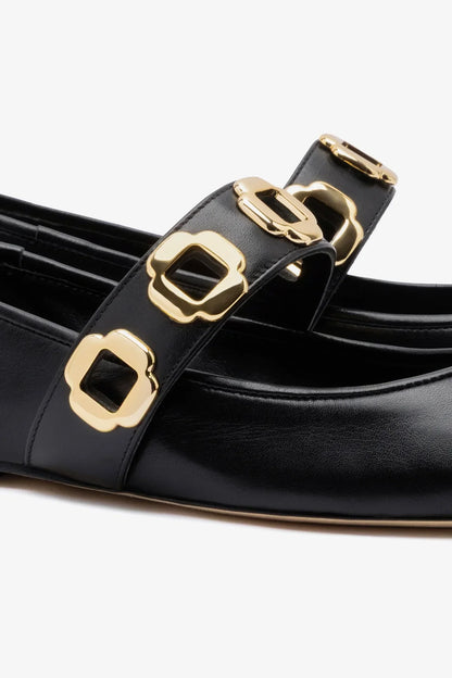 Milan Ballet Flat In Black Leather