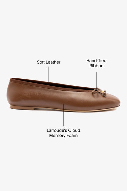 Pavlova Ballet Flat In Burnt Umber Leather