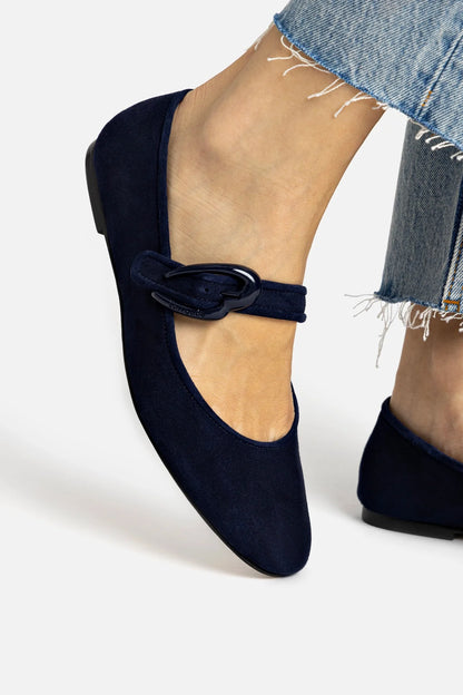 Verona Ballet Flat In Navy Suede