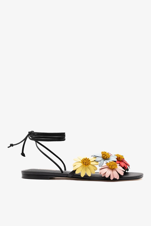 Fiore Flat Sandal Black Leather