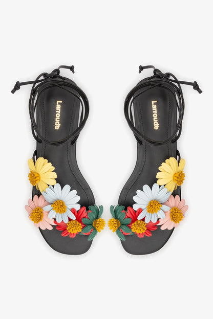 Fiore Flat Sandal Black Leather