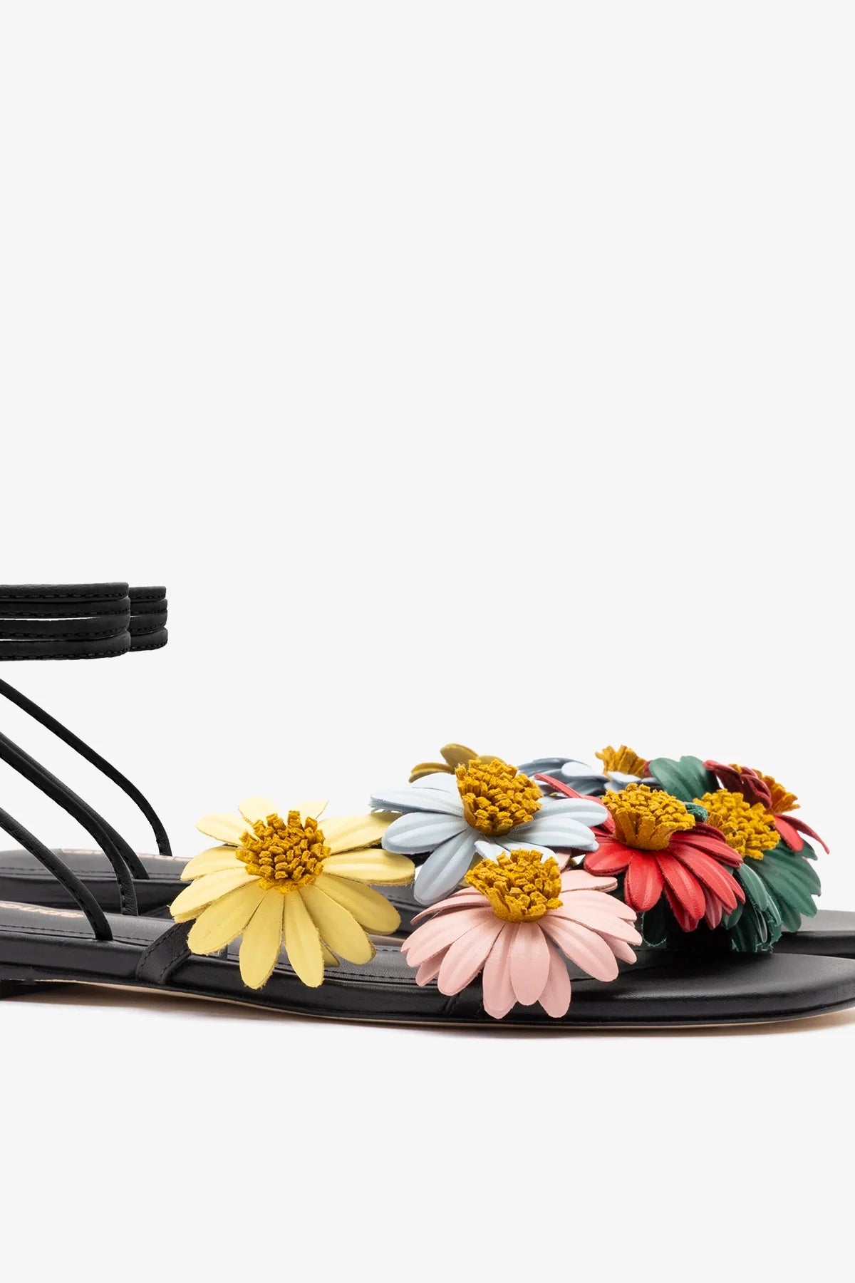 Fiore Flat Sandal Black Leather