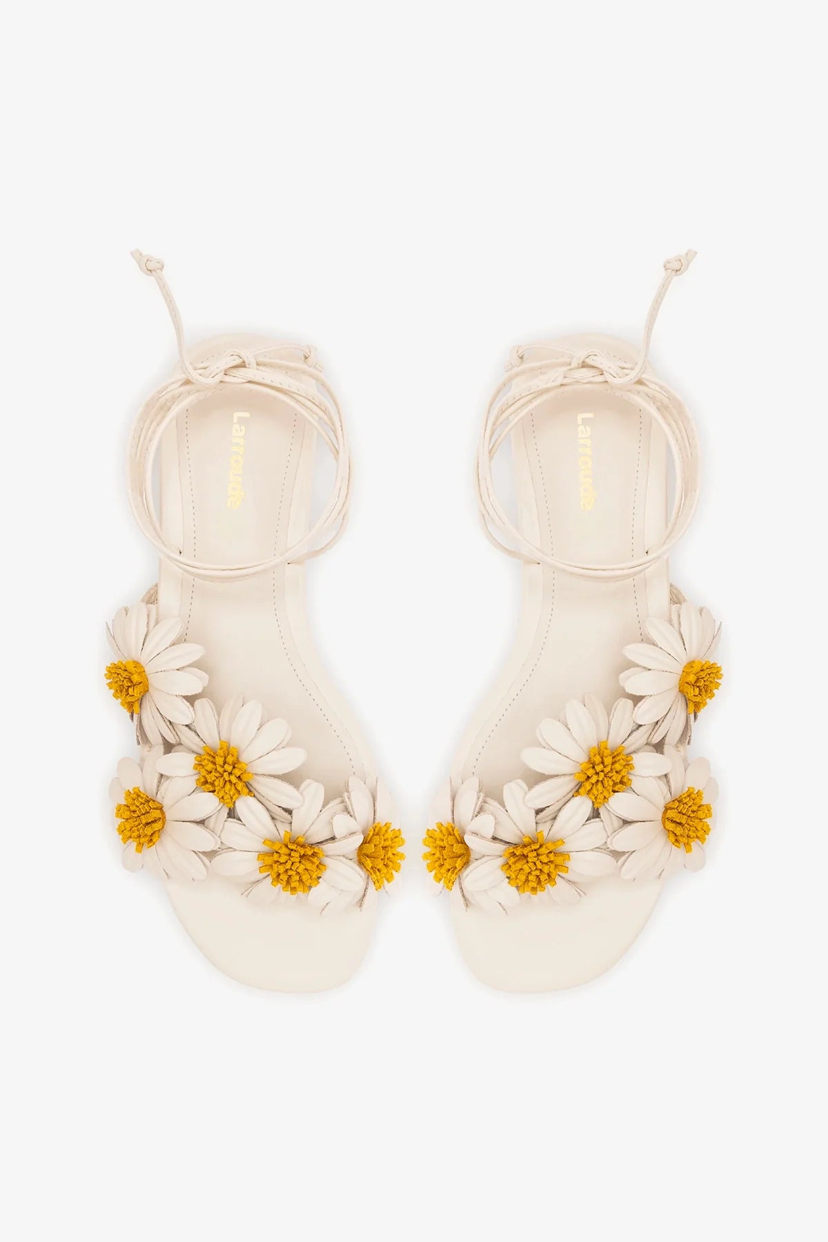Fiore Flat Sandal Ivory Leather