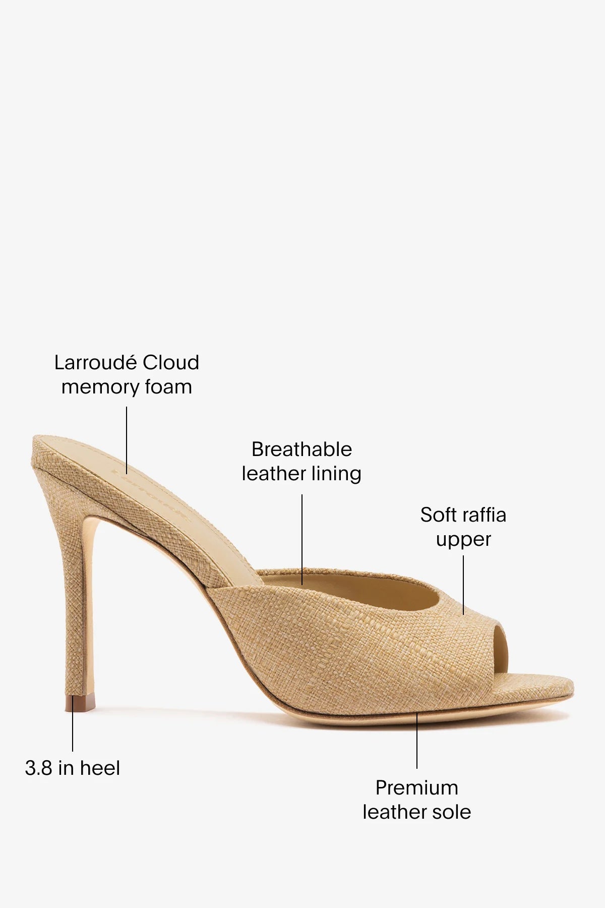 Jasmine Hi Mule Beige Raffia