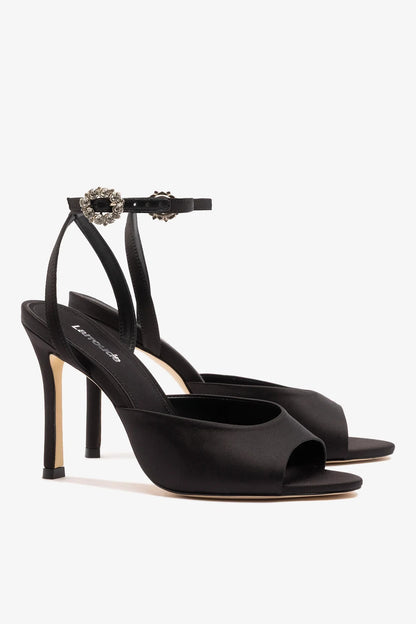 Jasmine Sandal Black Satin
