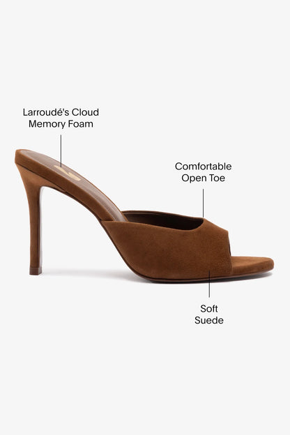 Jasmine Hi Mule In Burnt Umber Suede