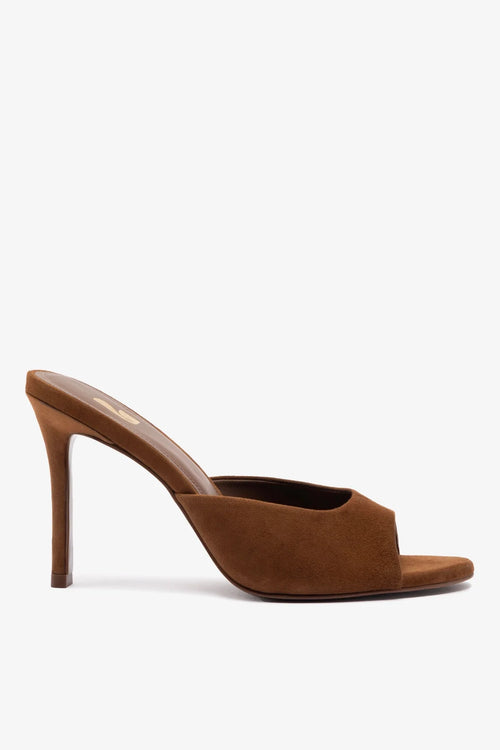 Jasmine Hi Mule In Burnt Umber Suede