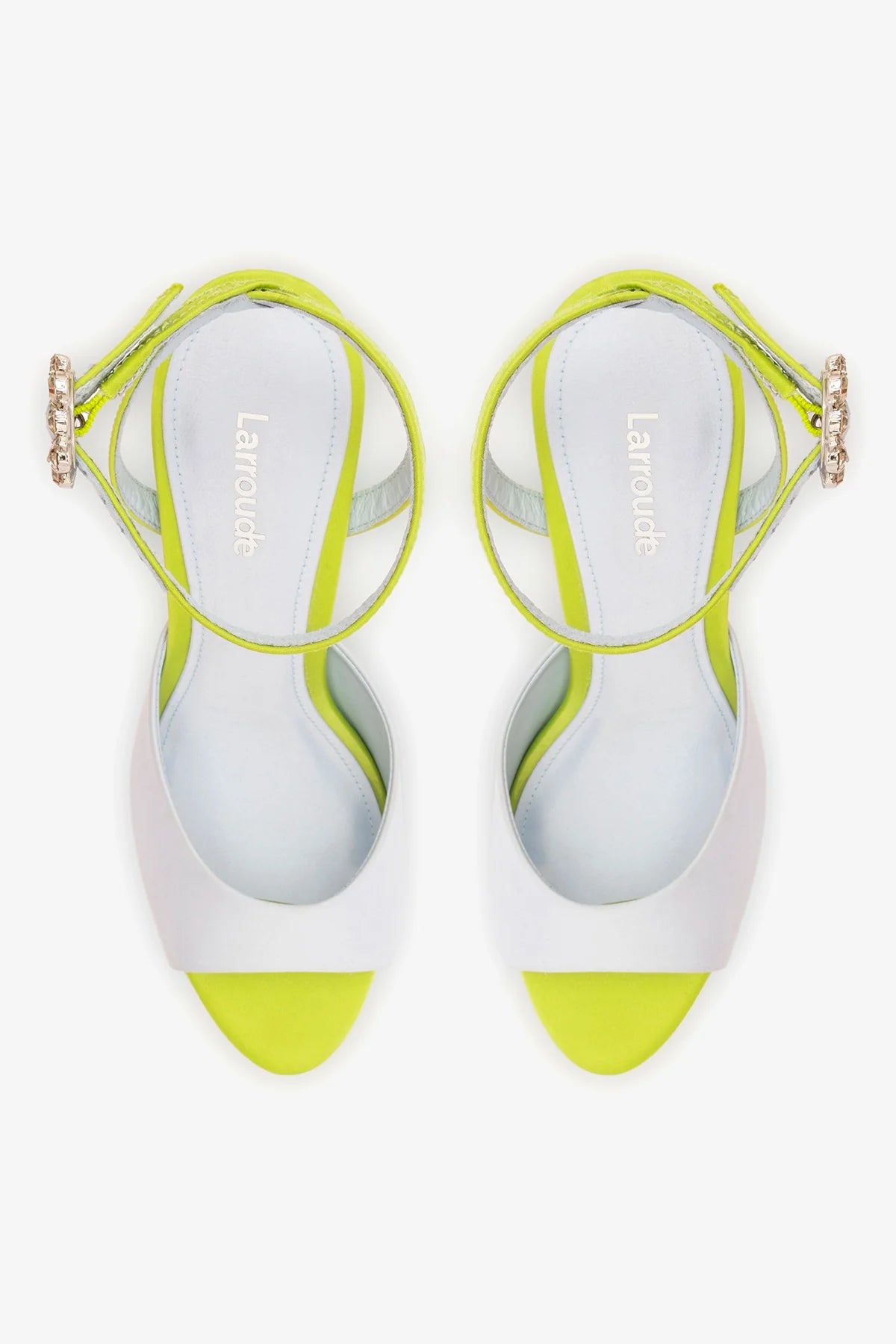 Jasmine Sandal Powder Blue and Green Satin