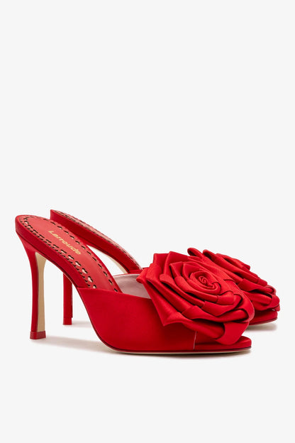 Scarlet Mule In Cherry Satin