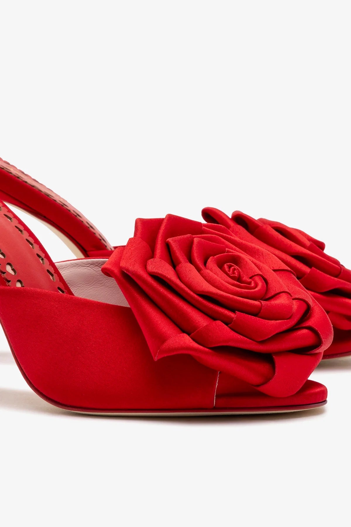 Scarlet Mule In Cherry Satin