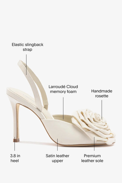 Scarlet Sandal White Satin