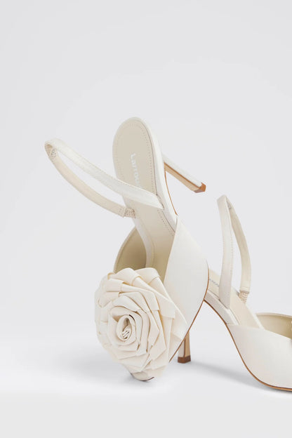 Scarlet Sandal White Satin