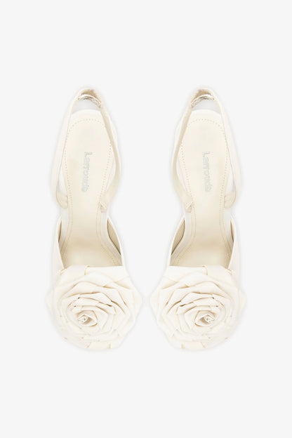 Scarlet Sandal White Satin