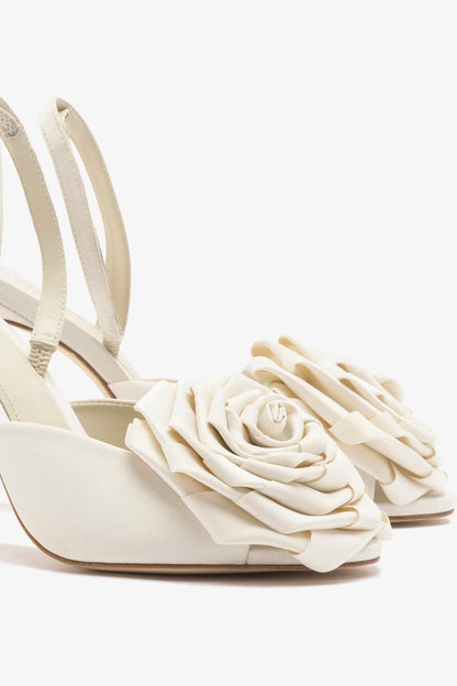 Scarlet Sandal White Satin